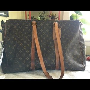 VINTAGE Louis Vuitton large leather duffel bag